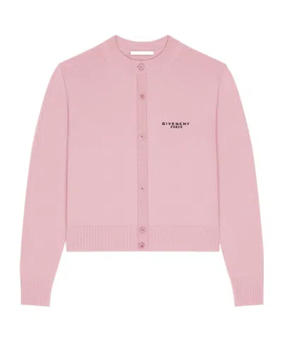 Givenchy Cropped Cardigan In Wool And Cashmere In Pink