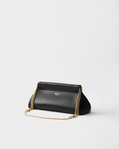 Prada Enchaîné Medium Leather Bag In Black