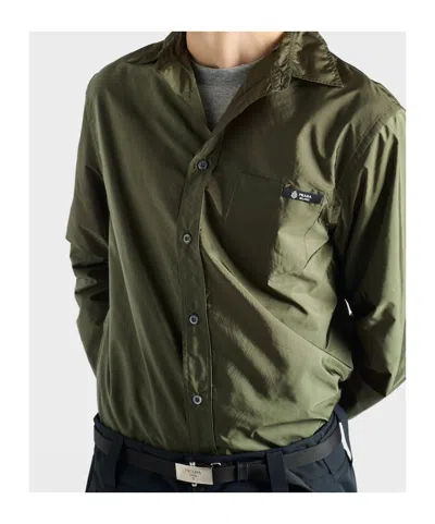 Prada Re-nylon Patch Pocket Shirt In Green