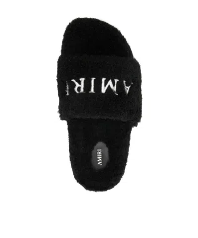 Amiri Round-toe Flat Slippers In Black