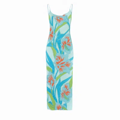 Oceanus Swimwear Women's Blue Delilah Midi Dress Oceanus X By Poppy In Blue