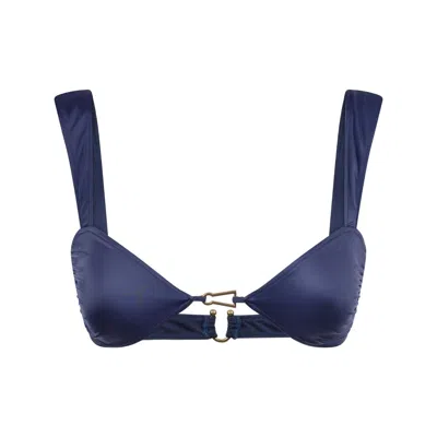 Bianca Resortwear Women's Blue Lola Bikini Top In Charcoal In Blue