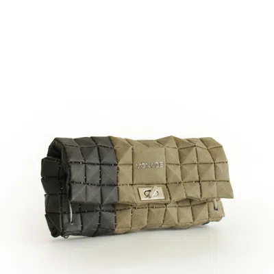 Monade Women's Green / Black Pouch Bag Duo Taiga & Black In Multi