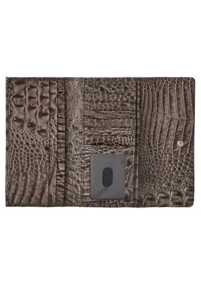 Brahmin Cordelia Croc Embossed Leather Wallet In Brown