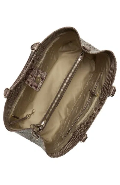 Brahmin Denise Croc Embossed Leather Tote In Brown