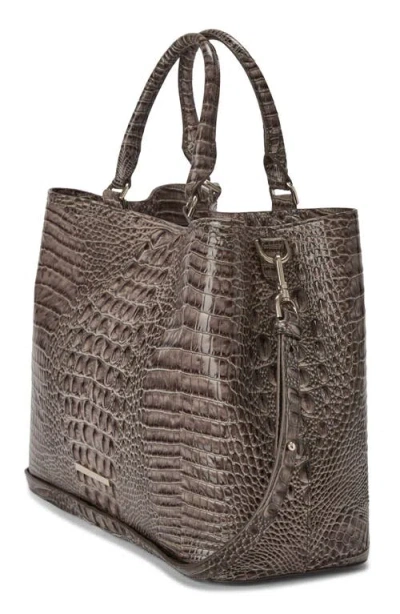 Brahmin Denise Croc Embossed Leather Tote In Brown