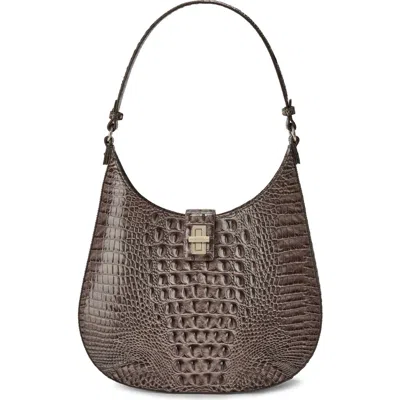 Brahmin Fallon Croc Embossed Leather Shoulder Bag In Brown