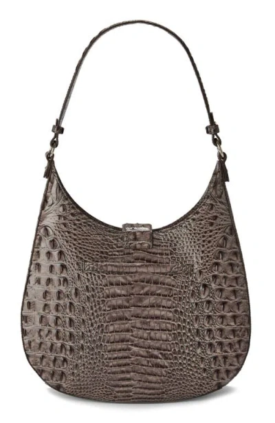 Brahmin Fallon Croc Embossed Leather Shoulder Bag In Brown