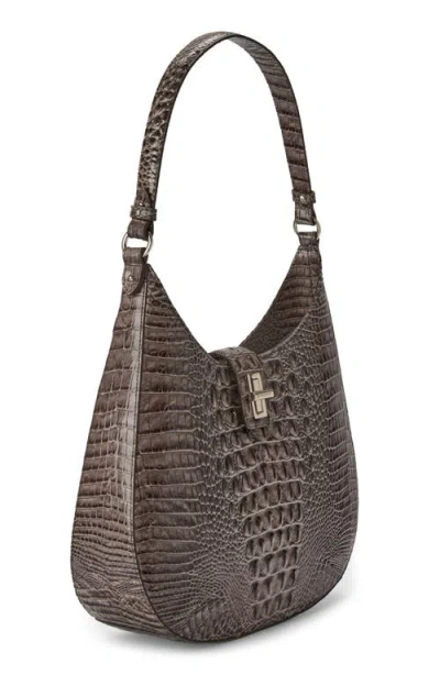 Brahmin Fallon Croc Embossed Leather Shoulder Bag In Brown