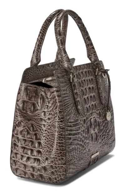 Brahmin Small Finley Croc Embossed Leather Satchel In Brown