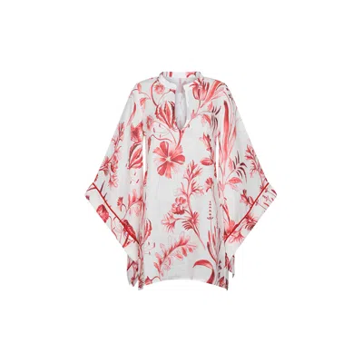 Aguaclara Women's Red Rouge Mini Dress In White