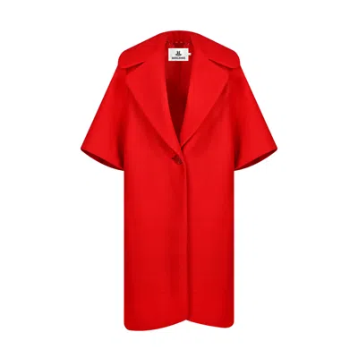 Merlenne Women's Oversized Festive Red Coat In Red