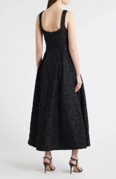 Chelsea28 Floral Jacquard Gown In Black