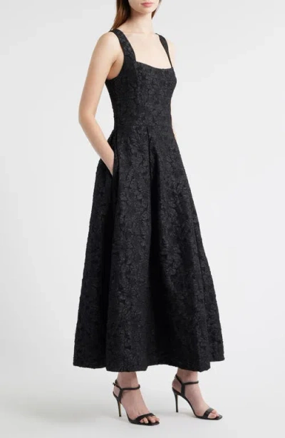 Chelsea28 Floral Jacquard Gown In Black