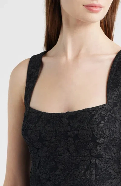 Chelsea28 Floral Jacquard Gown In Black