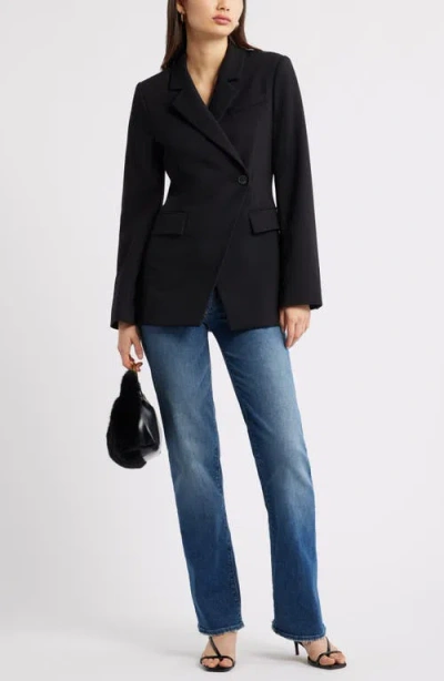Open Edit Asymmetric Fitted Blazer In Black