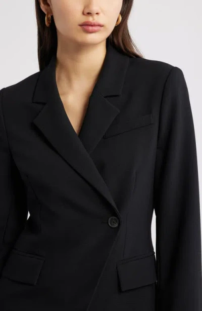 Open Edit Asymmetric Fitted Blazer In Black