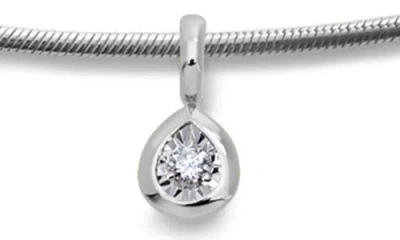 Monica Vinader Pear Diamond Snake Chain Necklace In Silver