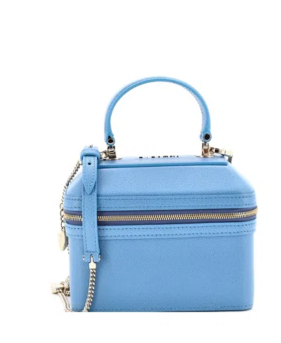 Pre-owned Pre-owned Bvlgari  Bvlgari Serpenti Jewelry Box Bag Leather In Blue