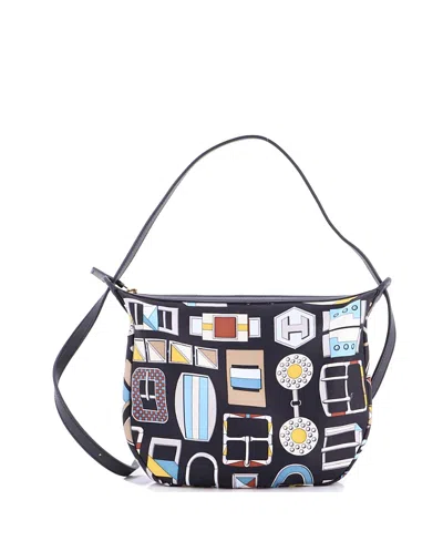 Pre-owned Pre-owned Hermes  Hermes Sursoie To Go Pouch Printed Silk And Leather In Multi