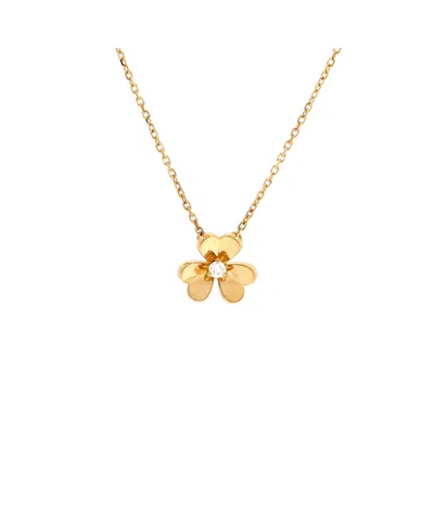 Pre-owned Pre-owned Van Cleef & Arpels  Van Cleef & Arpels Mini Frivole Pendant Necklace 18k Gold And Diamond, 15 - 15.75"