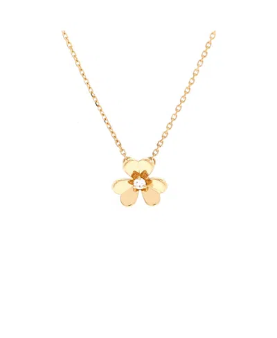 Pre-owned Pre-owned Van Cleef & Arpels  Van Cleef & Arpels Mini Frivole Pendant Necklace 18k Gold And Diamond, 15 - 15.75"