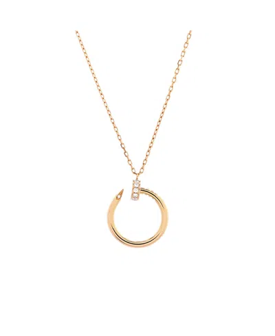Pre-owned Pre-owned Cartier  Cartier Juste Un Clou Pendant Necklace 18k Rose Gold With Diamonds, 15 - 16.5" In Pink