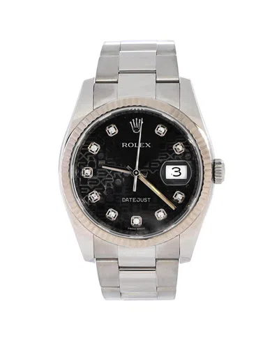 Pre-owned Pre-owned Rolex  Rolex Oyster Perpetual Datejust Automatic Watch In Stainless Steel And White Gold With Dia In Black