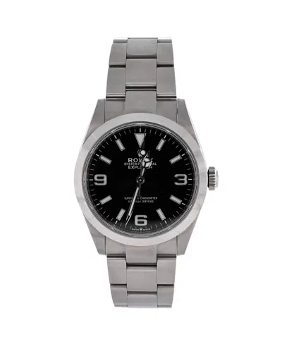 Pre-owned Pre-owned Rolex  Rolex Oyster Perpetual Explorer Automatic Watch In Stainless Steel 40mm In Black