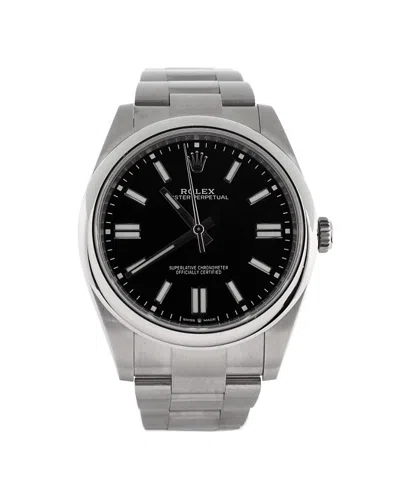 Pre-owned Pre-owned Rolex  Rolex Oyster Perpetual Automatic Watch In Stainless Steel 41mm In Black