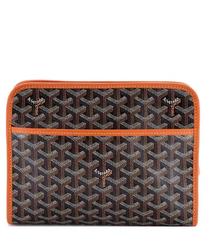 Pre-owned Pre-owned Goyard  Goyard Jouvence Toiletry Pouch Coated Canvas In Black