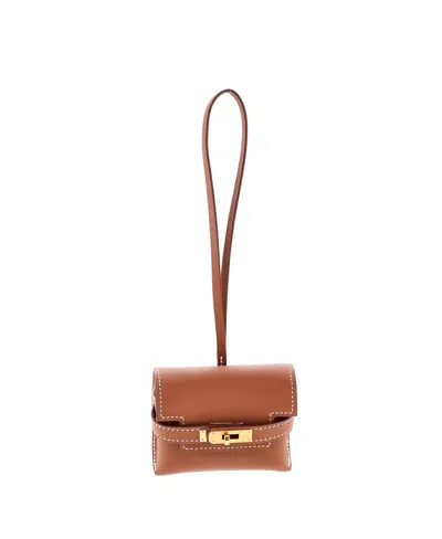 Pre-owned Pre-owned Hermes  Hermes Kellyfestival Bag Charm Swift In Brown