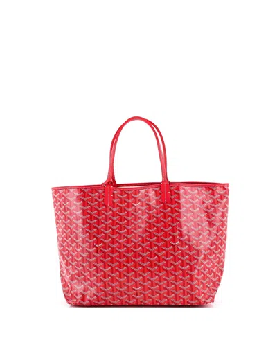 Pre-owned Pre-owned Goyard  Goyard Pm Saint Louis Reversible Tote Coated Canvas And Printed Canvas In Red