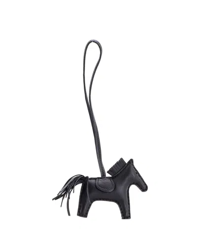 Pre-owned Pre-owned Hermes  Hermes Pm So Black Grigri Rodeo Bag Charm Leather