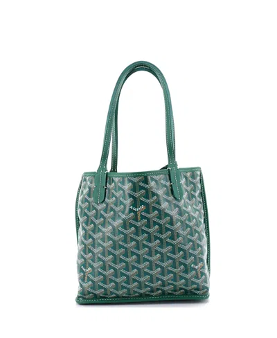 Pre-owned Pre-owned Goyard  Goyard Mini Anjou Reversible Tote Coated Canvas In Green