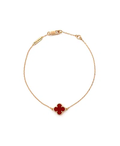 Pre-owned Pre-owned Van Cleef & Arpels  Van Cleef & Arpels Sweet Alhambra Bracelet 18k Rose Gold And Carnelian