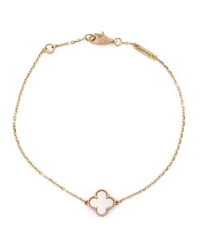 Pre-owned Pre-owned Van Cleef & Arpels  Van Cleef & Arpels Sweet Alhambra Bracelet 18k Gold And Mother Of Pearl