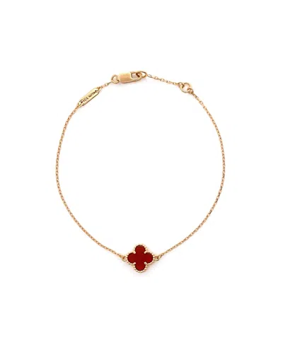 Pre-owned Pre-owned Van Cleef & Arpels  Van Cleef & Arpels Sweet Alhambra Bracelet 18k Rose Gold And Carnelian