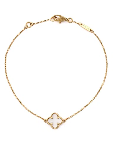 Pre-owned Pre-owned Van Cleef & Arpels  Van Cleef & Arpels Sweet Alhambra Bracelet 18k Gold And Mother Of Pearl