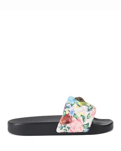 Kurt Geiger London Meena Eagle Glitter Slide Sandal In Black