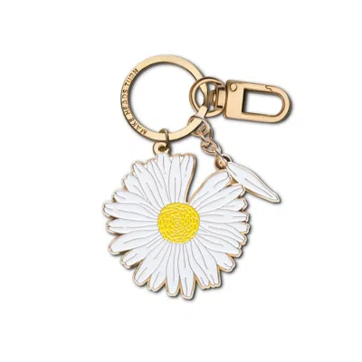 Make Heads Turn Women's Gold / Yellow / White Enamel Keychain / Bag Charm Daisy