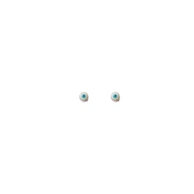 Alexie Of Athens Women's Blue Secret Evil Eye Studs In Blue