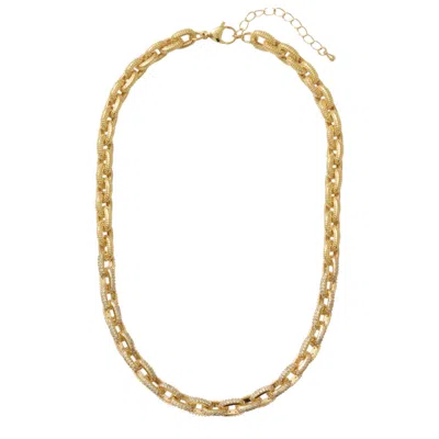 Alexie Of Athens Women's Gold Pavé Link Chain Necklace In Gold