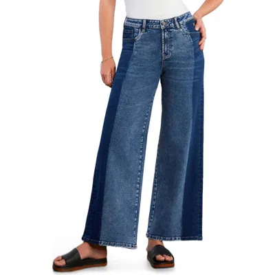 Wash Lab Denim Relaxed Wide Leg Jeans In Blue