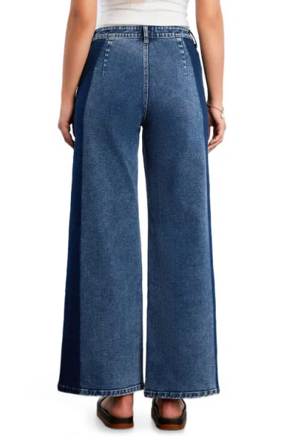 Wash Lab Denim Relaxed Wide Leg Jeans In Blue