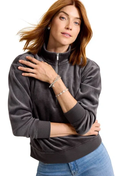 Tommy Bahama Cozy Cord Half Zip Sweatshirt In Brown