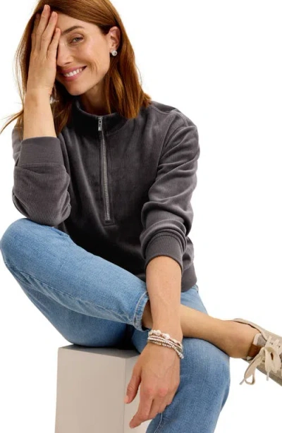 Tommy Bahama Cozy Cord Half Zip Sweatshirt In Brown