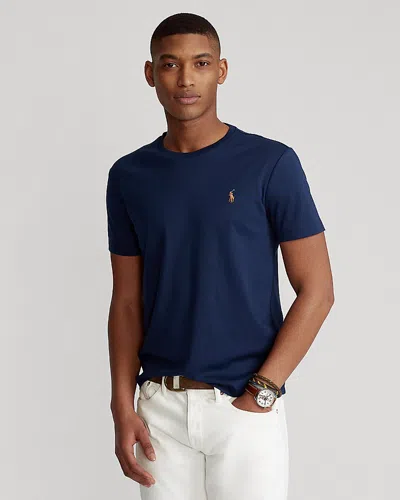 Polo Ralph Lauren Cotton Embroidered Logo Tee In Blue