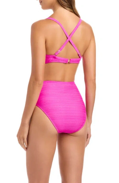 Bleu Rod Beattie Rod Beattie Shirred High Waist Bikini Bottoms In Purple