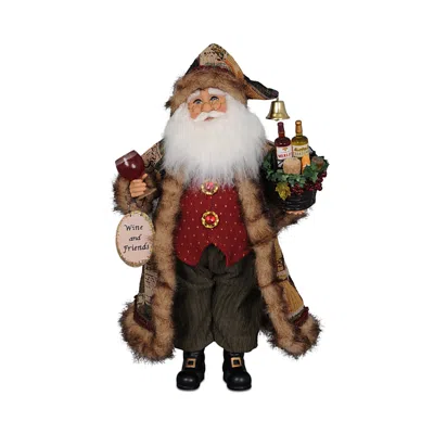 Karen Didion Originals Basket Of Cheer Santa Figurine In Brown